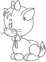 coloriage chaton avec noeuds